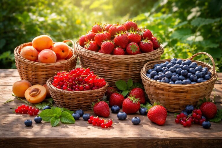 Letní ovoce plné antioxidantů jako jahody, rybíz, meruňky a borůvky