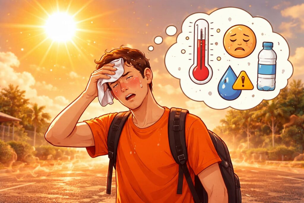 Únava z horka vede k vyčerpání a slabosti během letních dní