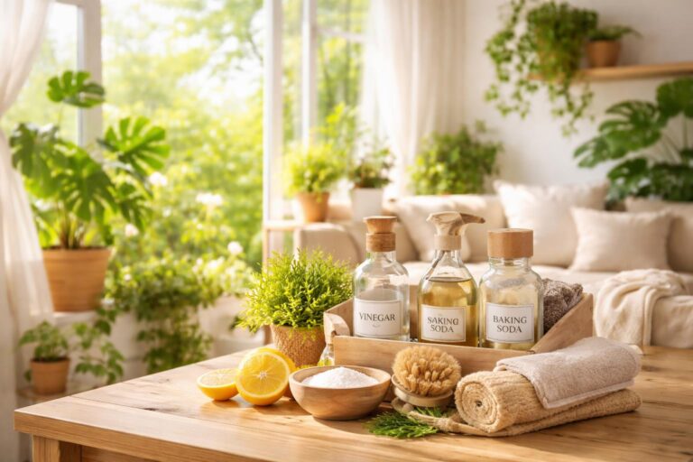 Ekologické úklidové prostředky a přírodní materiály na jar