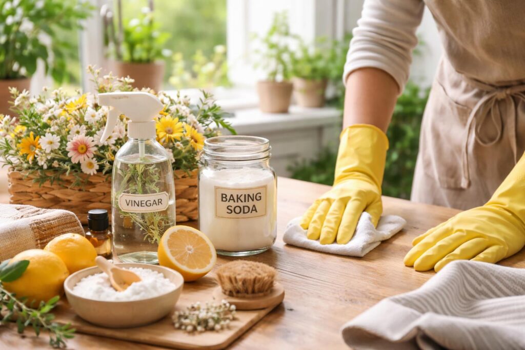 Ekologický jarní úklid s přírodními produkty a zdravým domovem