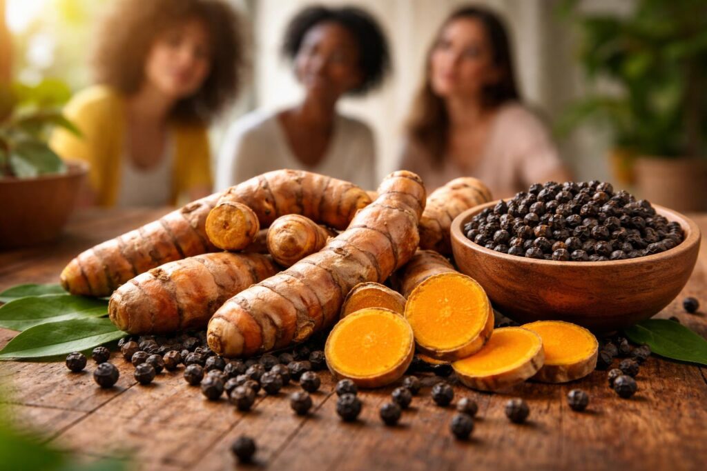 Kurkuma a černý pepř pro zdraví žen