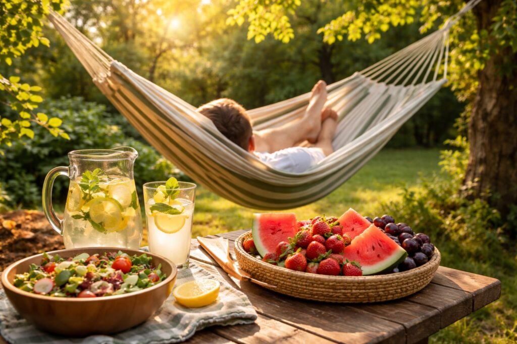 Letní regenerace po grilování, otázky a odpovědi, osvěžení těla po jídle