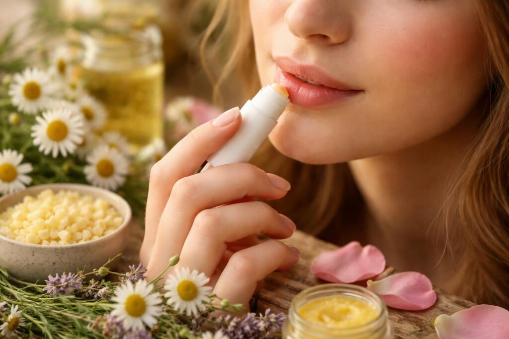 Přírodní péče o rty pro zdravé a krásné rty.