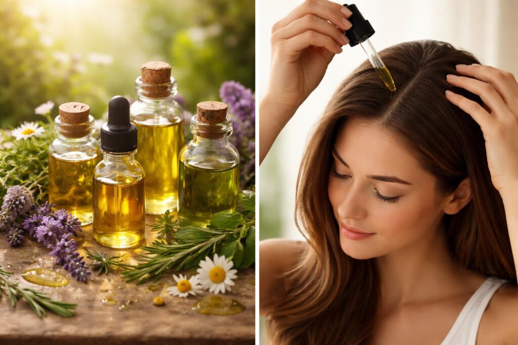 Oleje podporující růst vlasů a péče o pokožku hlavy