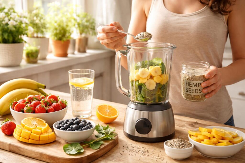 Čerstvá konopná semínka přijímaná k zdravé výživě