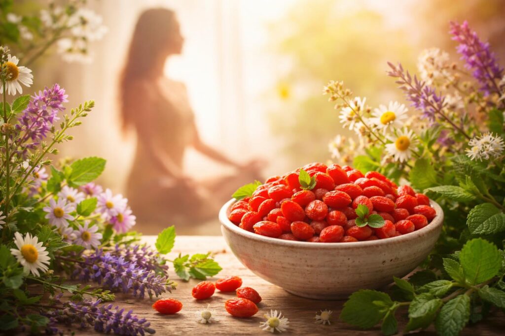 Čerstvé plody kustovnice pro zdraví žen