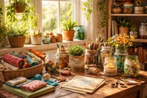 Originální upcyklované dekorace z domácího odpadu, ekologické a kreativní nápady