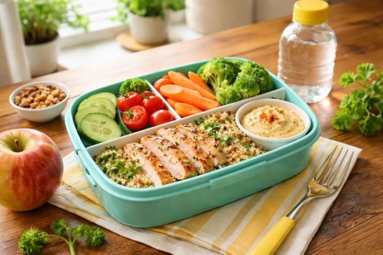Barevný a zdravý rychlý oběd v praktické krabičce