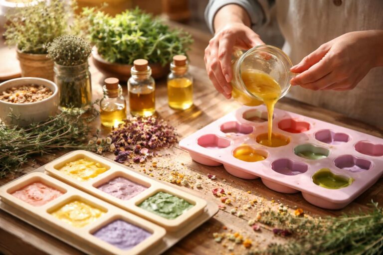 Ruční výroba mýdla s přírodními ingrediencemi a kreativitou